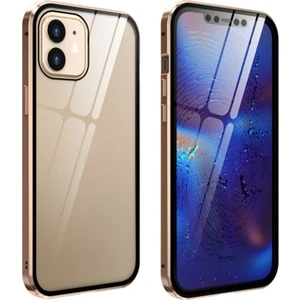 Dux Ducis Apple iPhone 12 Mini Mıknatıslı 360 Derece Ön ve Arka Cam Full Korumalı Manyetik Kılıf AL-33923 Gold
