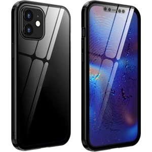 Dux Ducis Apple iPhone 12 Mıknatıslı 360 Derece Ön ve Arka Cam Full Korumalı Manyetik Kılıf AL-33926 Siyah