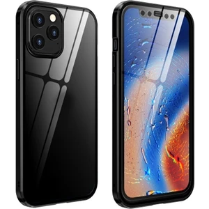Dux Ducis Apple iPhone 12 Pro Mıknatıslı 360 Derece Ön ve Arka Cam Full Korumalı Manyetik Kılıf AL-33927 Siyah