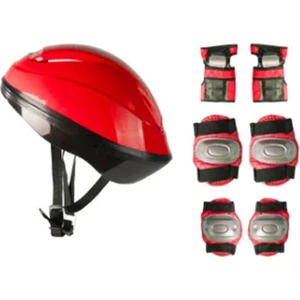 Cool Wheels Kask Dizlik Dirseklik Seti Kırmızı