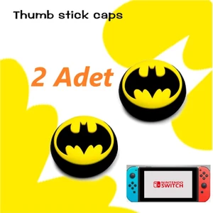 Nintendo Switch 2 Adet Batman Kabartma Desenli Analog Başlığı