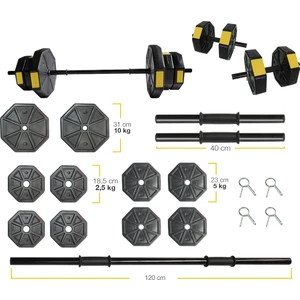 Tan Spor 50 kg Dambıl-Dumbell-Ağırlık-Halter–full  Kısa  Bar +  Düz Bar +  Z Bar Seti