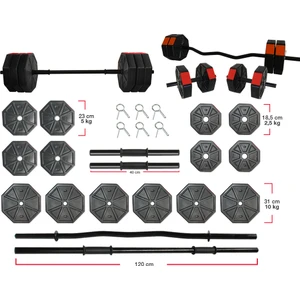 Tan Spor 90 kg Dambıl Halter Full Kısa Bar + Z Bar + Düz Bar Seti