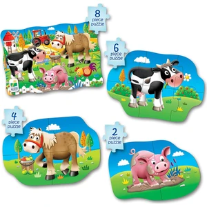 Learning Journey Dört Puzzle Bir Arada Çiftlik