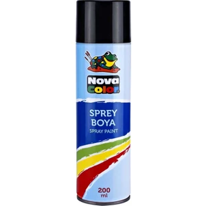 Nova Color Sprey Boya 200 ml Siyah (Her Yüzeyde Kullanılır)