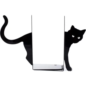 You Bella  Kara Kedi Desenli Model Kitap Desteği - Dekoratif Estetik Kitap Tutucu ( 2 Li Set) Siyah