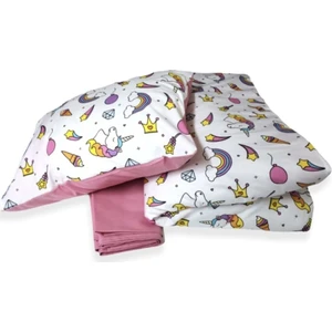 Bebek Özel Pamuklu Bebek/Çocuk Yastık Çarşaf Yorgan Unicorn/pembe