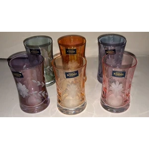 Bohemia Crystal 6 Kişilik 6 Renk Kahve Yanı Su Bardağı