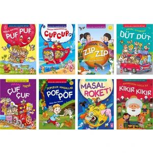 Timaş Masallarla Karakter Eğitimi Değer Eğitimi Seti 8 Kitap Ciltli ( Puf Puf-Cup Cup-Zıp Zıp-Çuf Çuf-Pof Pof-Düt Düt-Masal Roketi-Kıkır Kıkır)