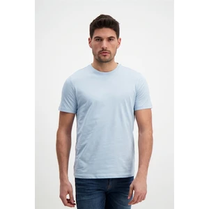 Erkek Mavi Bisiklet Yaka Basic T-Shirt