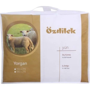 Yün Çift Kişilik Beyaz Yorgan 195X215