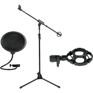 Set-1 Mikrofon Standı + Stüdyo Pop Filtre + Shock Mount