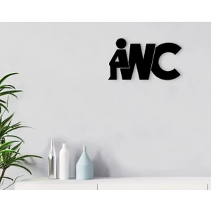 Wc Tasarımlı Ahşap Duvar Yazısı