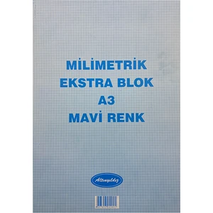 A3 Milimetrik Blok Ekstra Mavi Renk 30 Sayfa