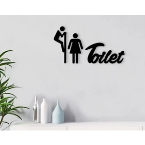 Toilet Tasarımlı Ahşap Duvar Yazısı