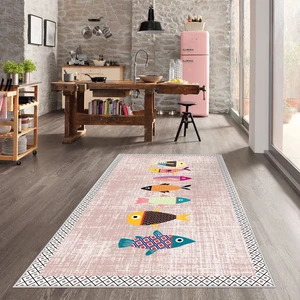 Confidence Home Dijital Baskı Yıkanabilir Kaymaz  Taban Mutfak Halısı