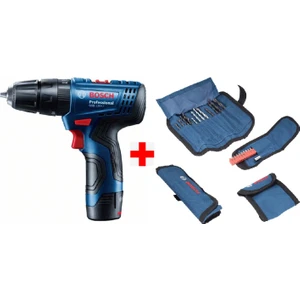 BOSCH GSB 120-Li Akülü Vidalama Şarjlı Matkap 12V 2Ah Çift Akülü + 23 Parça Matkap Ucu Vidalama Ucu Seti