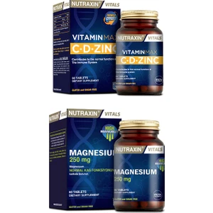 Vitamin Max(C Vitamini,d Vitamini ve Çinko Takviyesi) 60 Tablet+ Magnezyum Takviyesi 250MG 60 Tablet