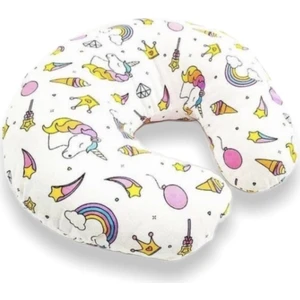 Bebek Özel Pamuk Kumaş Bebek Emzirme Destek ve Oturma Minderi Yastığı Unicorn Desenli