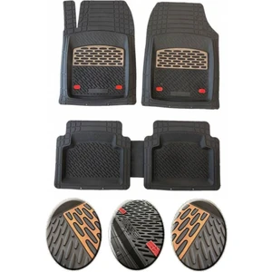 Jeep Renegade 2014 ve Sonrası Uyumlu Ekstra Kanallı Havuzlu Paspas Seti Krom Meşe 4d