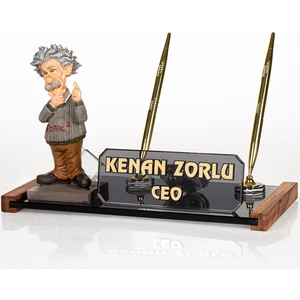 Isimlik Sepeti Isme Özel  einstein biblolu Kristal Isimlik Masa Isimliği