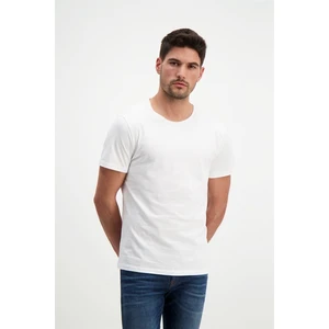 Erkek Beyaz Yıkamalı Basic T-Shirt