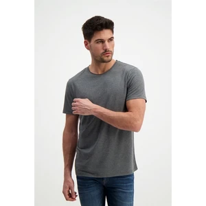 Erkek Antrasit Melanj Yıkamalı Basic T-Shirt