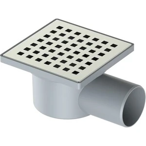Krom Yer Süzgeci Banyo Gider Borusu 50 Yandan Çıkışlı 10*10