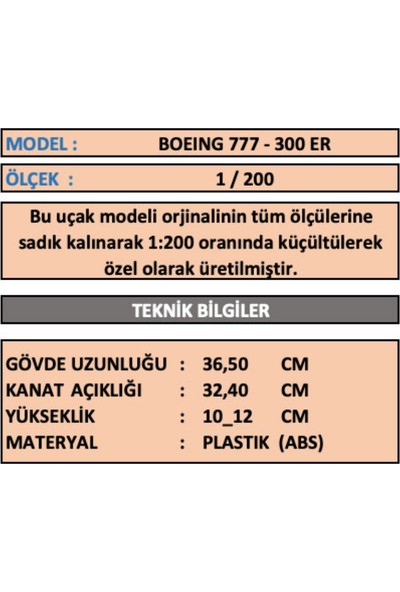 Tk Collectıon Boeıng 777 Model Ucak 1/200