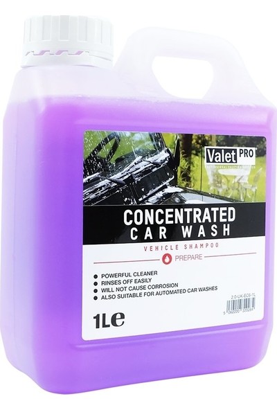 Valet Pro Concentrated Car Wash 1lt. Seramik Korumalar Için Ph Dengeli Konsantre Şampuan