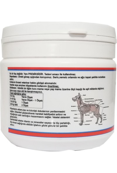 Collagen Sky 400 Gr.Köpekler için Kas,Eklem,Kıkırdak ve Tüy Sağlığı Multivitamin Gıda Takviyesi