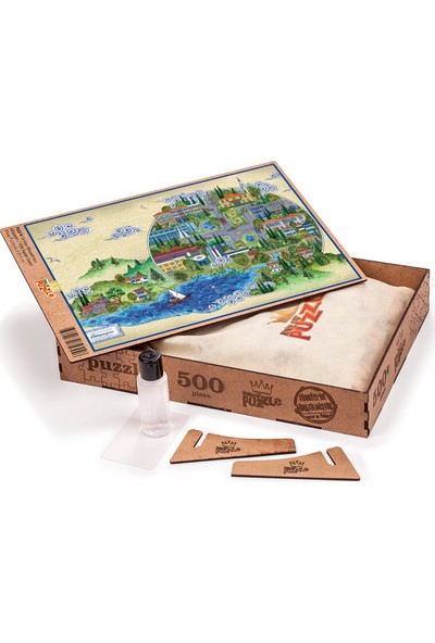 King Of Puzzle Türkiye Minyatürleri - Adapazarı - Nasuhi Hasan Çolpan Ahşap Puzzle 500 Parça