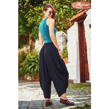 Drape Bel Detaylı Dökümlü Şalvar Pantolon fırsatları