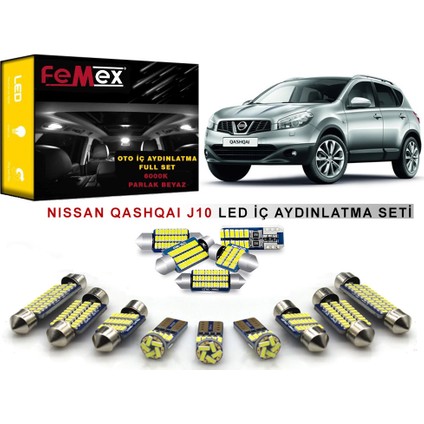 Nissan Qashqai J10 LED Iç Aydınlatma Ampul Seti Femex Parlak Beyaz