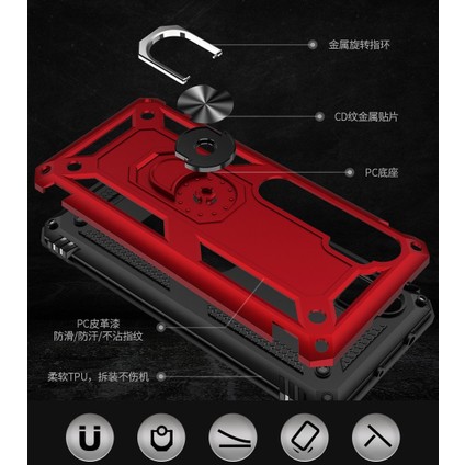 iPhone Xr Kılıf Tank Yüzüklü Silikon Kapak - Siyah modelleri