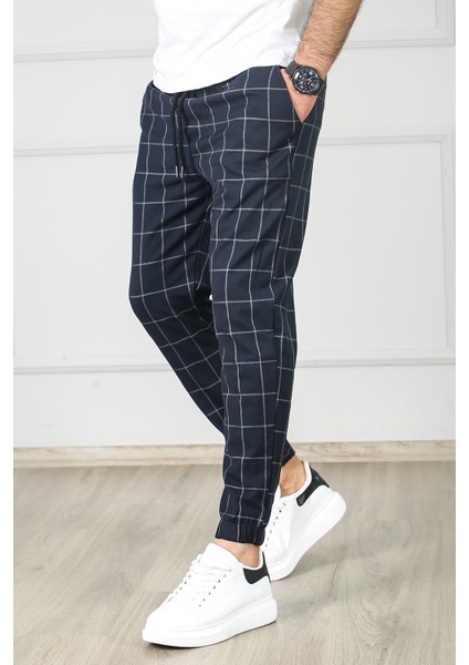 Ekoseli Lacivert Jogger MAD4081 fiyatları