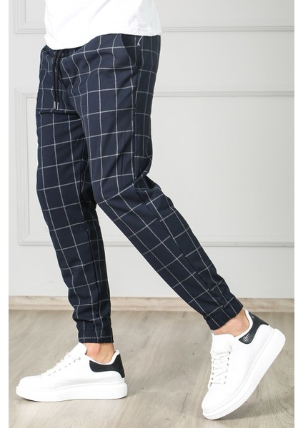Ekoseli Lacivert Jogger MAD4081 modelleri