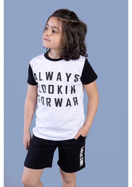 Toontoy Erkek Çocuk Kapüşonlu Yazı Baskılı Takım