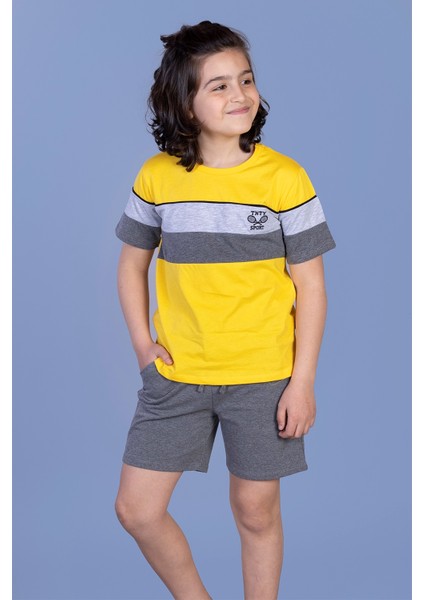 Toontoy Erkek Çocuk Garni Detaylı Nakışlı Takım