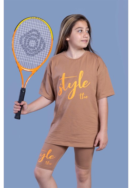 Toontoy Kız Çocuk Baskılı Taytlı Takım