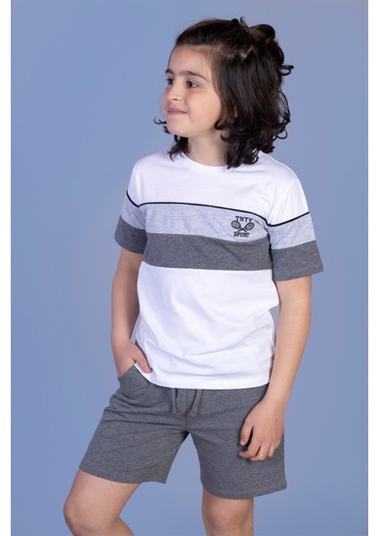 Toontoy Erkek Çocuk Garni Detaylı Nakışlı Takım