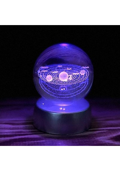 Cam Küre Gezegenler Led Işıklı Standlı