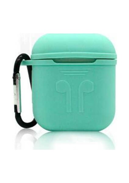 - Apple Airpods - Kılıf Darbelere Karşı Dayanıklı Askılı Silikon Kılıf - Yeşil