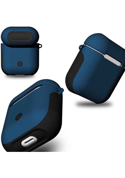 - Apple Airpods - Kılıf Darbelere Karşı Dayanıklı Shockproof Silikon Kılıf - Mavi