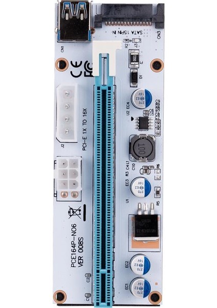 SL-EX10 Pcı-E 1x To 16X Sata 6pin Bitcoin Riser Ekran Kartı Yükseltici VER008S