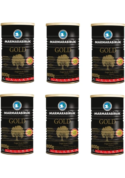 Salamura Siyah Zeytin Teneke Gold (Xl) 800 gr - 6'lı