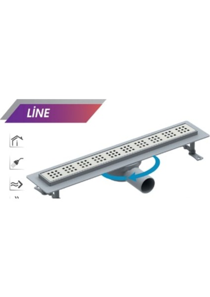 Duş Kanalı 50 cm Seramik Seviyeli Dönerli