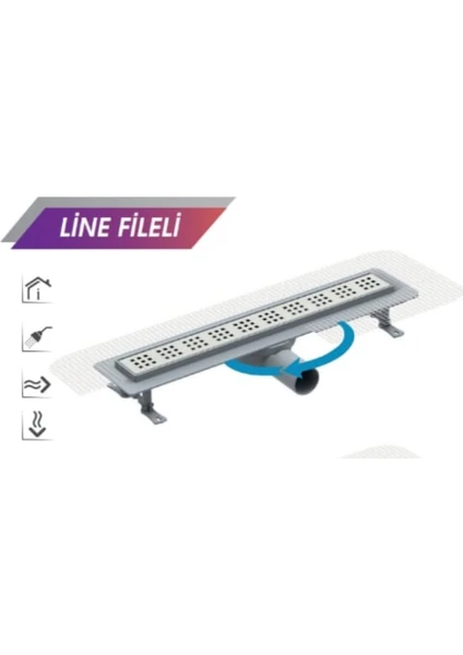 Maxiflow Duş Kanalı 40 cm Seramik Seviyeli Fileli Dönerli