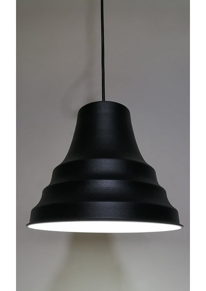 Retro otel,cafe,mutfaklar için Siyah Tekli Metal Sarkıt avize Çap:23CM