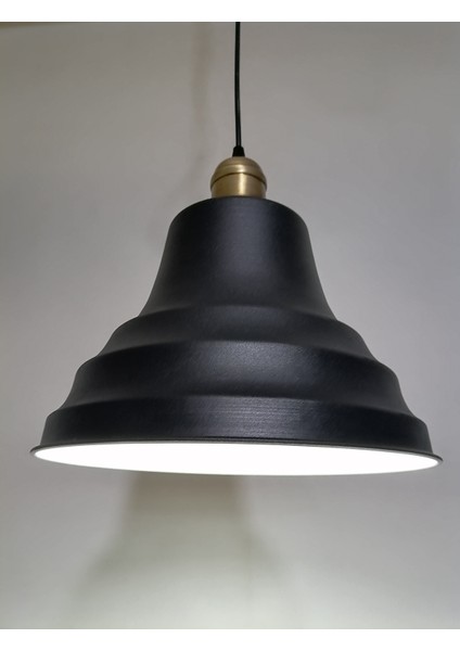 retro,vintage mutfak,oda,cafe,oteller için siyah 1xe27 metal sarkıt avize çap:27cm